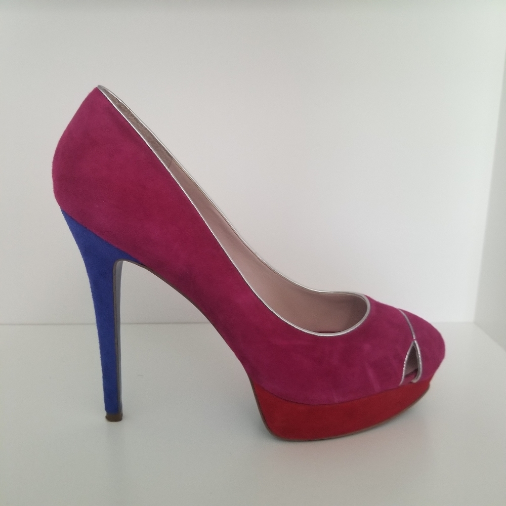 Colorblock Platform Pumps - Picture 9 of 11